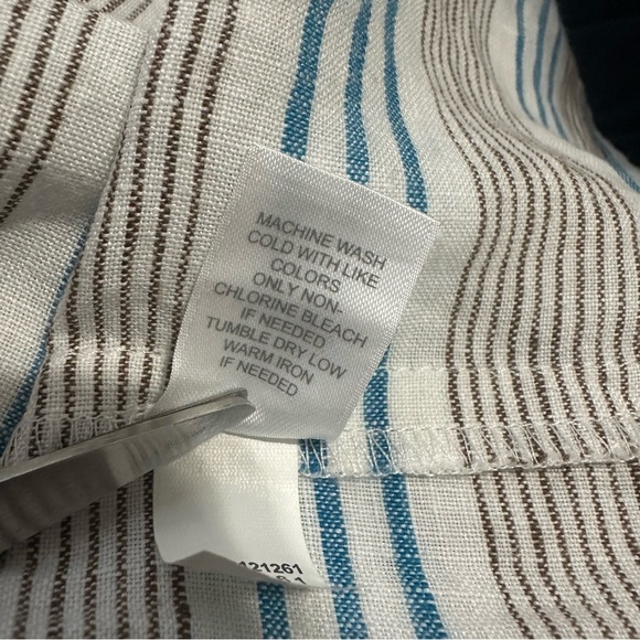J. Jill Love Linen Striped Sheath Sleeveless Dress Pockets Knee Length Size M - Picture 5 of 6